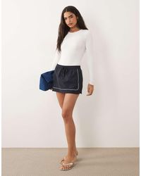 GOOD AMERICAN - Contrast Piping Detail Elasticated Waist Skirt - Lyst
