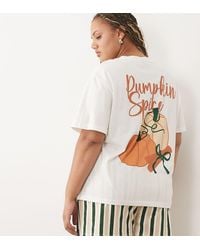 ASOS - Asos Design Curve Oversized Tee And Shorts Pajama Set - Lyst