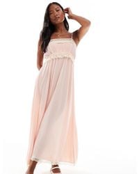 Miss Selfridge - Lace Insert Cami Maxi Dress - Lyst