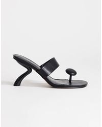 TOPSHOP - Natalie Toe Thong Angular Mid Heel Sandals - Lyst
