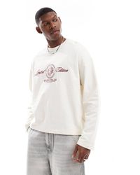 Jack & Jones - T-shirts épais à manches longues avec logo brodé - cassé - Lyst