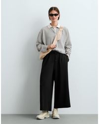 Oysho - Soft-touch Wide-leg Crop Trousers With Modal - Lyst