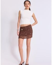 Stradivarius - Embroidered Mini Skort - Lyst