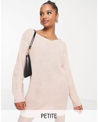 Missguided Off Shoulder Sweater Dress - Natural