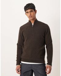 Mango - Wool Blend Quarter Zip Knitted Jumper - Lyst