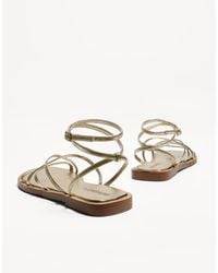 Bershka - Flat Multi Strap Sandals - Lyst