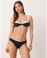 Free Society - High Rise Bikini Bottom With Contrast Trim - Lyst