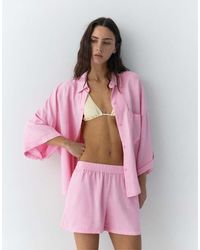 Pull&Bear - Rustiek Overhemd Van Linnenmix - Lyst