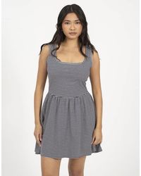 Brave Soul - Cotton Jersey Scoop Neck Stripe Skater Mini Dress - Lyst