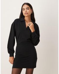 ASOS - Cotton Polo Waisted Sweat Mini Dress - Lyst