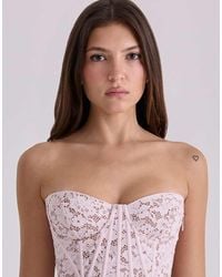 House Of Cb - Solaine Baby Floral Lace Boned Corset Top - Lyst