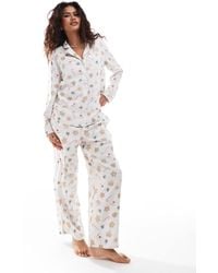 Hollister - – nachtwäsche – hemd und hose mit em design und motivmuster - Lyst