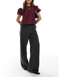 ASOS - Pantaloni Sartoriali Comodi Dritti Color Antracite A Righe - Lyst