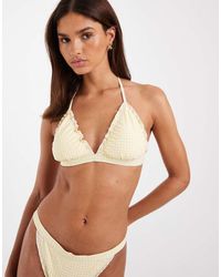 Vero Moda - Gathered Triangle Bikini Top - Lyst