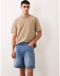 ASOS - Mid Length Denim Jorts - Lyst