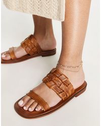 Free People - – sandalen zum hineinschlüpfen mit riemen aus geflochtenem leder - Lyst