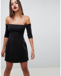 asos design strappy ruffle scuba prom mini dress