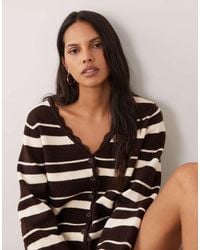 Miss Selfridge - Stripe Cardigan Co-ord With Lace Trim - Lyst