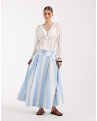 ASOS - Dropped Waist Volume Godet Midi Skirt - Lyst