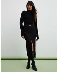 NA-KD - Falda midi negra con cinturón - Lyst