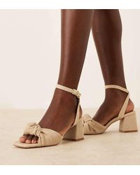 ASOS - Wide Fit Hansel Knotted Mid Heeled Sandals - Lyst