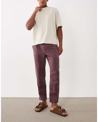 Mango - 100% Linen Straight Fit Trousers - Lyst