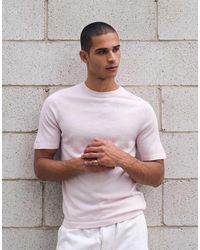 ASOS - Short Sleeve Knitted Pure Merino Wool Crew Neck T-shirt - Lyst