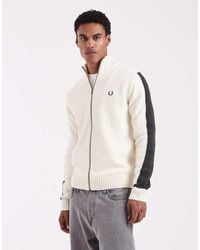 Fred Perry - Geribbelde Trui Met Rits En Lange Mouwen - Lyst