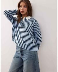 Collusion - Knitted Stripe Polo Jumper - Lyst