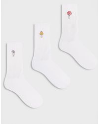 ASOS - 3 Pack Socks With Mushroom Embroidery - Lyst