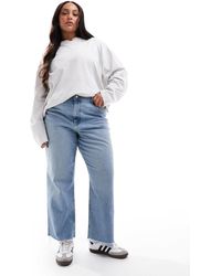 ASOS - Asos design curve - jean droit stretch et confortable longueur cheville - moyen clair - Lyst