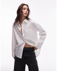 Tommy Hilfiger - – oversize-hemd aus popeline - Lyst