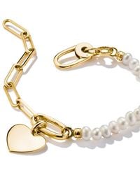 Thomas Sabo - Charm Bracelet Paperclip An Pearls With Connect Link -plated - Lyst