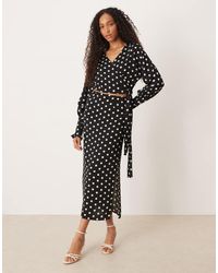 ASOS - Midi Rok Met Stippen, Deel Van Co-Ord Set - Lyst