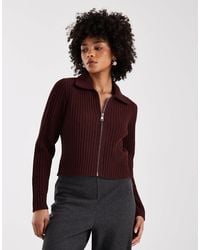 ONLY - Zip Through Knitted Polo - Lyst