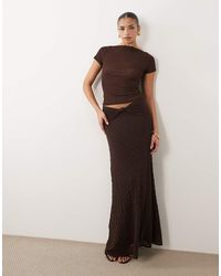 ASOS - Co-ord Textured Ruffle Maxi Skirt With Split - Lyst