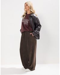 Yours Clothing - Cord Drawstring Wide Leg Trousers - Lyst
