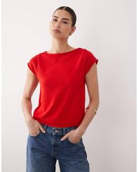 ASOS - Knitted Tee With Rolled Edges - Lyst