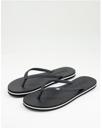 Chanclas de cuero con trabilla con el logo en negro de Hollister - GLAMI.es