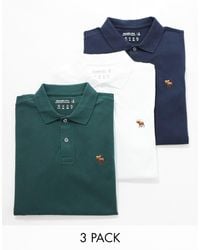 Abercrombie & Fitch - 3 Pack Icon Logo Pique Polo - Lyst