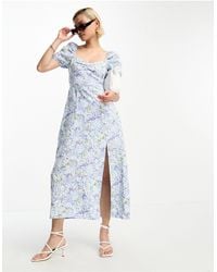 & Other Stories - Linen Puff Sleeve Midi Dress - Lyst