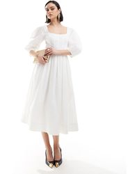 & Other Stories - Midaxi Dress With Volume Sleeves And Corset Detail - Lyst