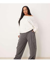 ASOS - Curve Tailored Utility Barrel Trousers - Lyst