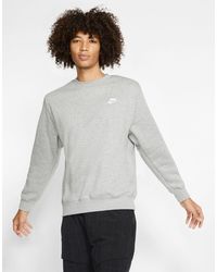 Nike Club Fleece Crew Sweatshirt in Ash 