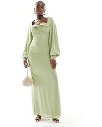Pretty Lavish - Bridesmaid Balloon Sleeve Maxi Dress - Lyst