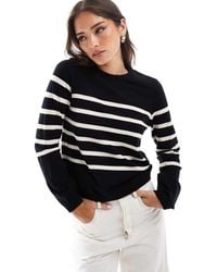 Vero Moda - Gestreepte Trui Met Ronde Hals - Lyst