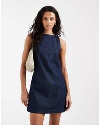 ASOS - Denim Fit And Flare Shift Dress - Lyst