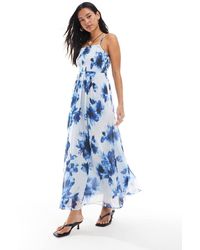 ONLY - Vestito Lungo Con Spalline Sottili Con Stampa Floreale Sfocata - Lyst