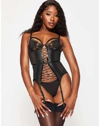 Ann Summers - Hot Blooded Crotchless Cami Suspender Set - Lyst