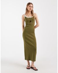 ASOS - Rib Knit Midi Dress - Lyst